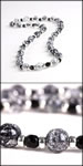 Crackle Bead Necklace Jet Black