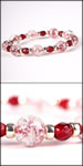 Crackle Bead Bracelet  Ruby Red