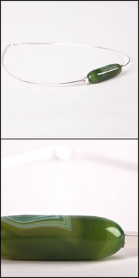 Green Agate Omega Necklace
