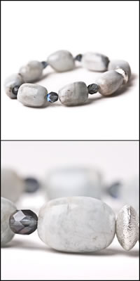Aquamarine and Czech Glass Bracelet