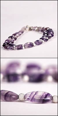 Fluorite Purple Double Necklace