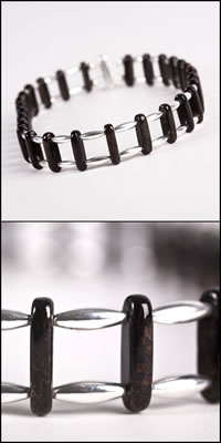 Silver and Jet Bronze Choker