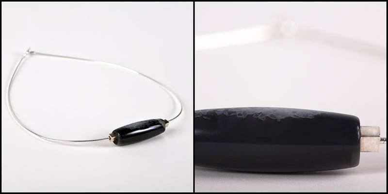 Black Agate Omega Necklace