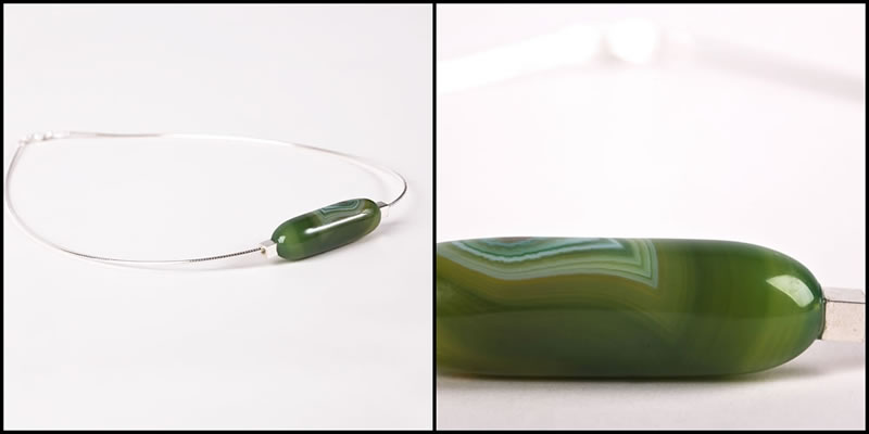Green Agate Omega Necklace