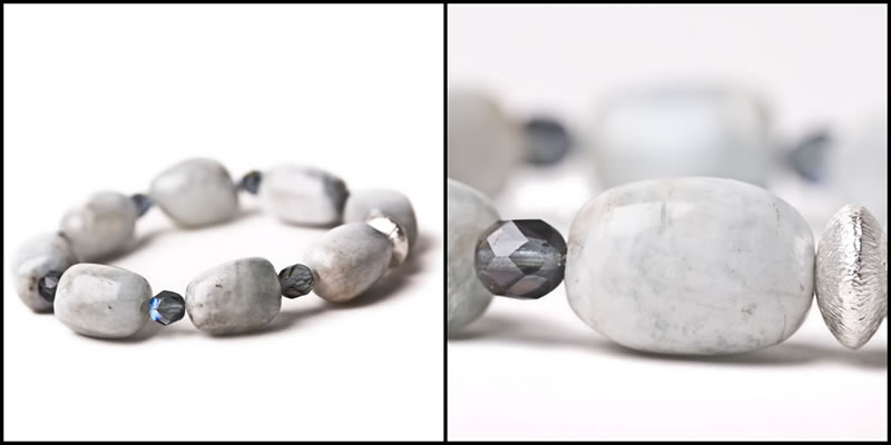 Aquamarine and Czech Glass Bracelet