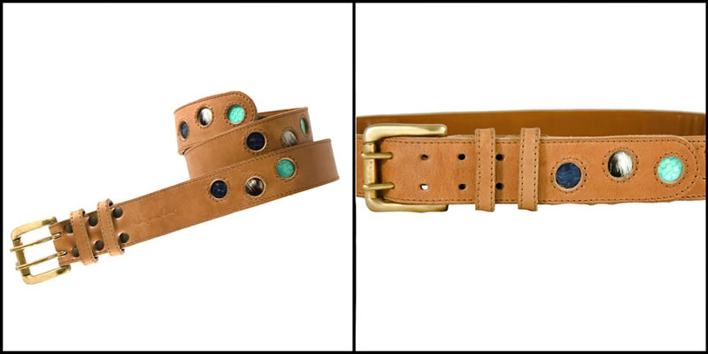 Brown Circle Texture Belt