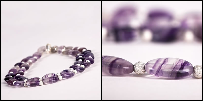 Fluorite Purple Double Necklace