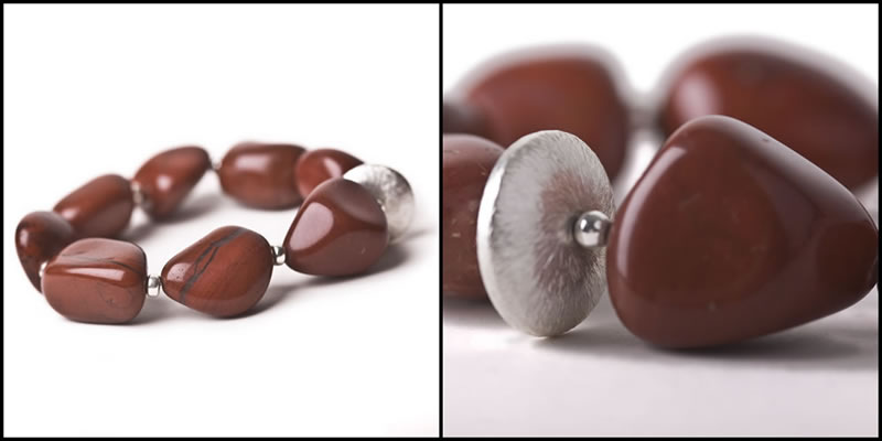 Red Jasper and Silver Bracelet