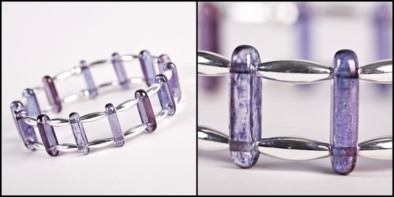 Silver and Amethyst Bracelet