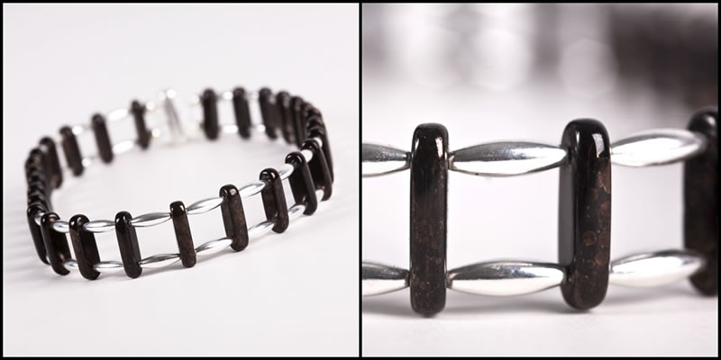 Silver and Jet Bronze Choker
