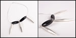 <span style='font-size: 12px;'>Web Agate and Long Silver Oval Bead Omega Necklace</span>