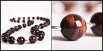 <span style='font-size: 12px;'>Red Tiger Eye and Silver Olive Bead Necklace</span>